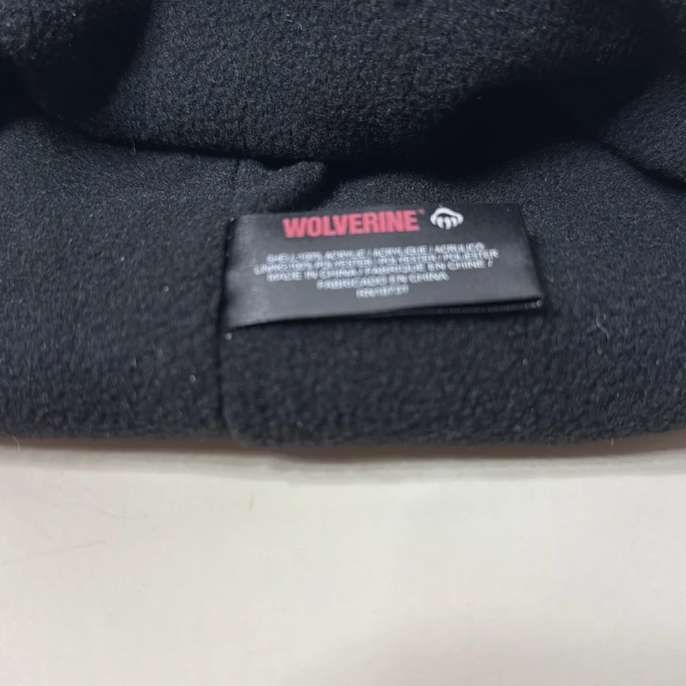 Wolverine Men’s Black Knit Beanie Soft Embroidered Logo